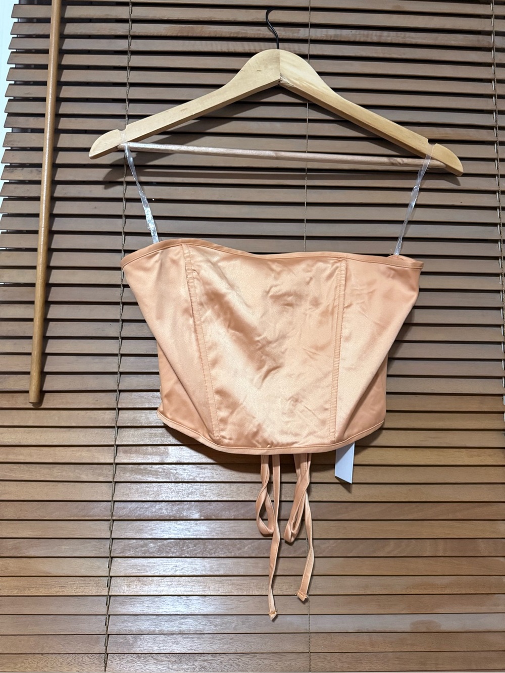 Strapless Peach Corset Crop Top
